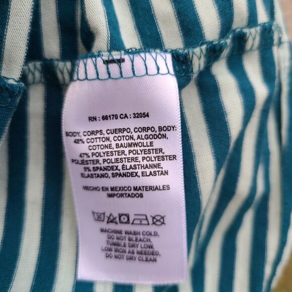 T.la striped -580 top hip tie long sleeve‎ green Small - Picture 7 of 7